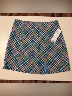 Urban Outfitters - Cotton Multicolor Plaid A-Line Women's Skirt - Size S
